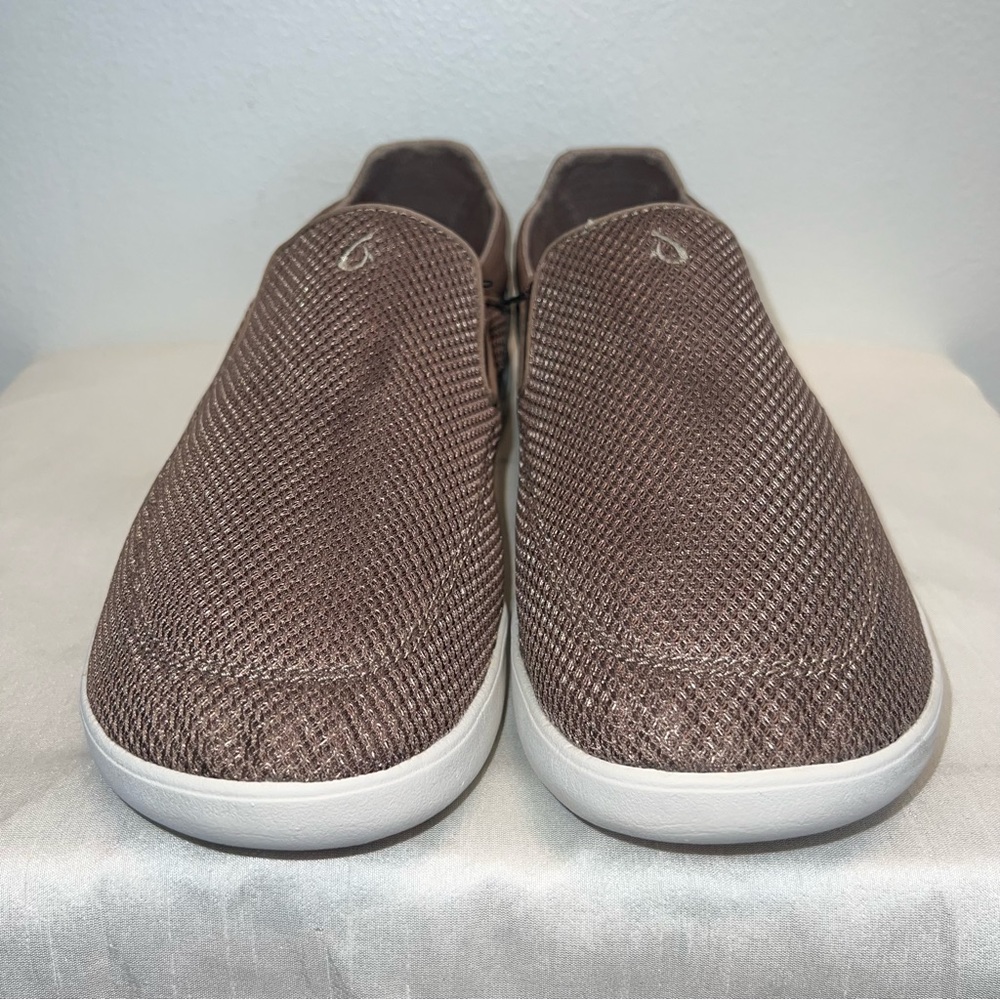 Olukai Men's Nohea Pae Brown Mesh Slip On Shoes Casual Comfort 10.5 M Boat Shoes